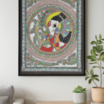 Handcrafted Madhubani Painting – Divine Ganesha Theme (Without Frame)