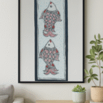 Handcrafted Madhubani Painting – Twin Fish Motif (Without Frame)