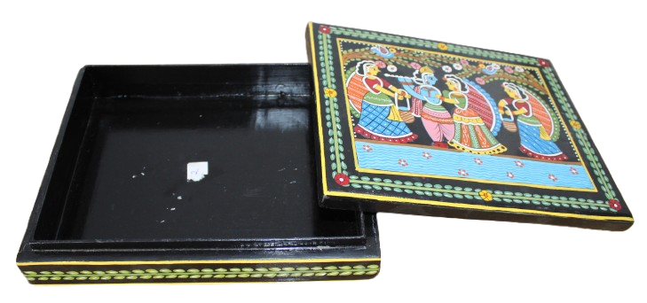 Handmade Wooden Jewellery Box With Tikuli Painting - Image 2
