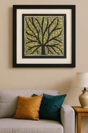 Handcrafted Madhubani Painting – Tree of Life (Without Frame)