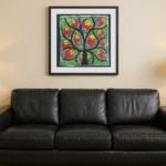 Handcrafted Madhubani Painting – Owls on the Tree of Life (Without Frame)