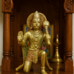 Brass Kneeling Hanuman Idol — Devotional Pooja & Home Decor Statue (Symbol of Devotion, Strength, Courage & Divine Protection)
