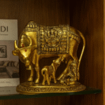 Brass Kamdhenu Cow ; Calf Idol