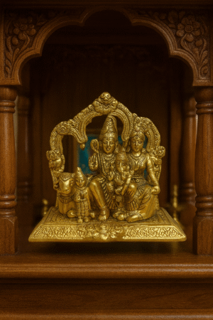 Brass Shiva Parivar Idol — Divine Family of Harmony & Blessings (Unity, Protection, Prosperity & Spiritual Well-Being)