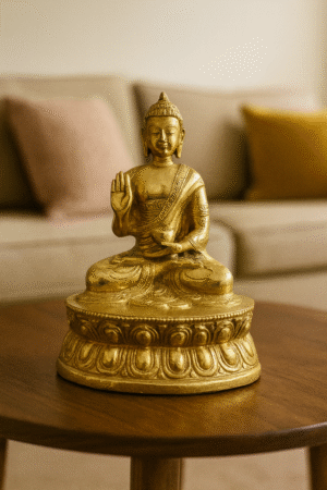 Brass Gautam Buddha Idol — Meditation & Serenity Statue (Inner Peace, Spiritual Harmony, Enlightenment & Positivity)
