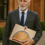 Handcrafted Natural Jute & Cane Clutch — Floral Embroidered Half-Moon Design