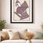Handcrafted Madhubani Painting – Traditional Folk Bird Motif (Without Frame)