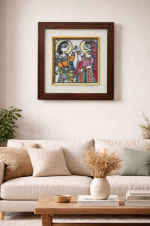 Handcrafted Madhubani Painting – Vivah Theme (Without Frame)