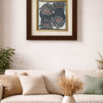 Handcrafted Madhubani Painting – Two intricately detailed fish Theme (Without Frame)