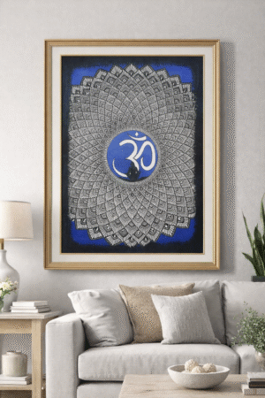 Handcrafted Madhubani Painting – mandala-style spiritual painting (Without Frame)