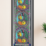 Handcrafted Madhubani Painting – Triple Peacock Harmony Theme (Without Frame)