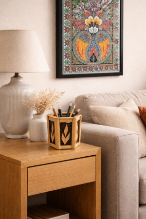 Handmade Pen/Pencil Holder of Bamboo (6 Corner)