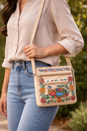 Handmade Jute Cross Bag (4 Zipper)