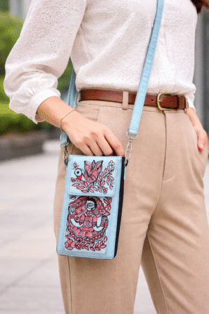 Handmade Jute Mobile Clutch Pouch