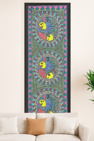 Handcrafted Madhubani Painting – Fish Artwork, folk art style (Without Frame)