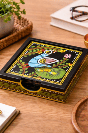 Tea Coaster Set Painted With Tikuli Art