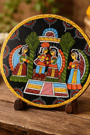 Hand-Painted Tikuli Folk Art Wall Plate