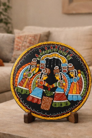 Hand-Painted Tikuli Folk Art Wall Plate