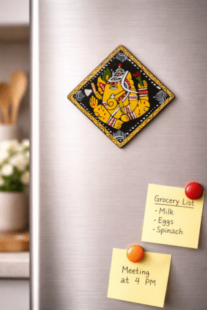 Hand-Painted Tikuli Art Wall Tile — Lord Ganesha Motif