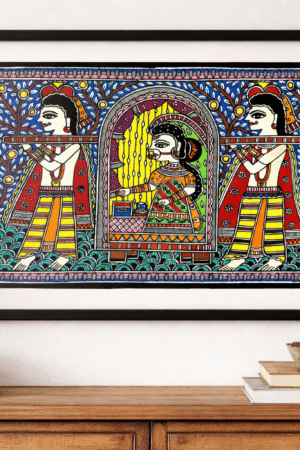 Hand-Painted Madhubani Painting (Without Frame)