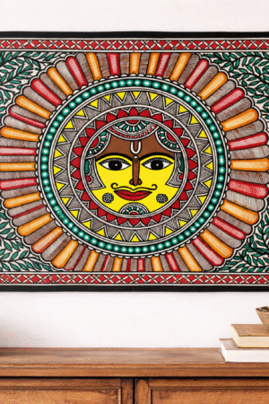 Hand-Painted Madhubani Painting (Without Frame)
