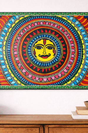 Hand-Painted Madhubani Painting (Without Frame)