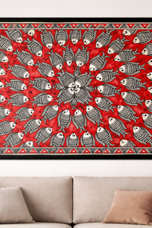 Hand-Painted Madhubani Painting (Without Frame)