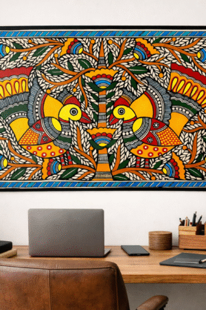 Hand-Painted Madhubani Painting (Without Frame)