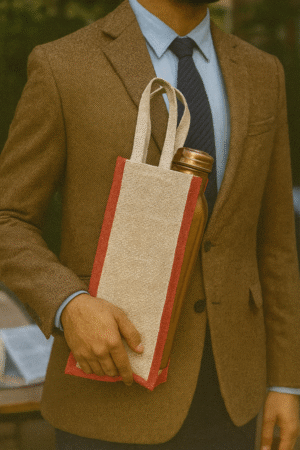 Handmade Jute Water Bottle Bag