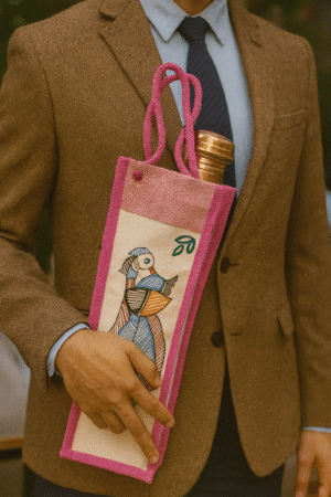 Handmade Jute Water Bottle Bag