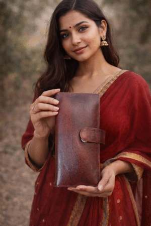 Classic Leather Wallet – Button Closure Design