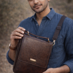 Premium Brown Cross-body Sling Bag Emphasizes practicality, organization, and business-ready utility