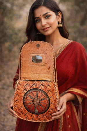 Handcrafted Cross-body Sling Bag – Tribal Wheel Motif