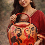 Handcrafted Handbag with Elephant Motif – Traditional Art Design