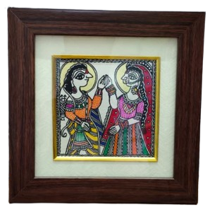Handcrafted Madhubani Painting – Vivah Theme (Without Frame) - Image 2