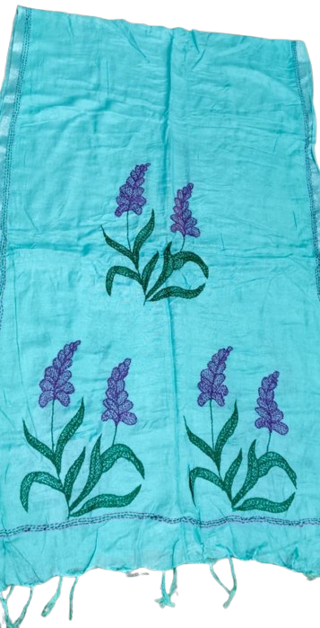 Handmade Sujani Embroidery Work- Stole/Dupatta - Image 2