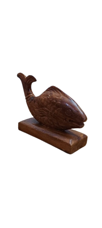 Hand-Carved Wooden Fish Figurine - Image 2