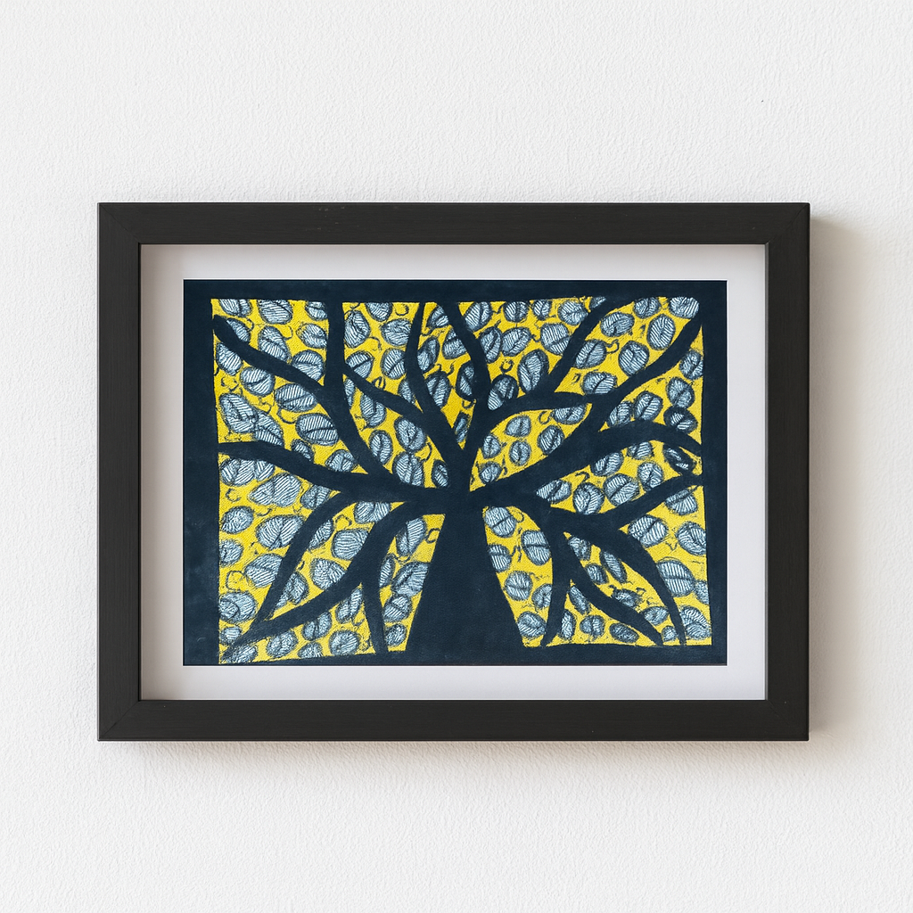 Handcrafted Madhubani Painting – Tree of Life Motif (Without Frame)