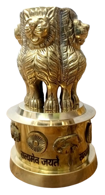 Brass Ashoka Pillar Replica — Sarnath Lion Capital Emblem (Symbol of Indian Heritage, Sovereignty & “Satyameva Jayate”) - Image 2
