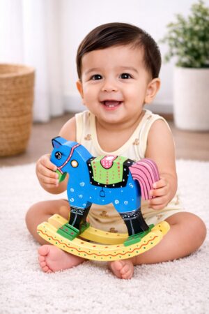 Multicolor Wooden Rocking Horse Toy