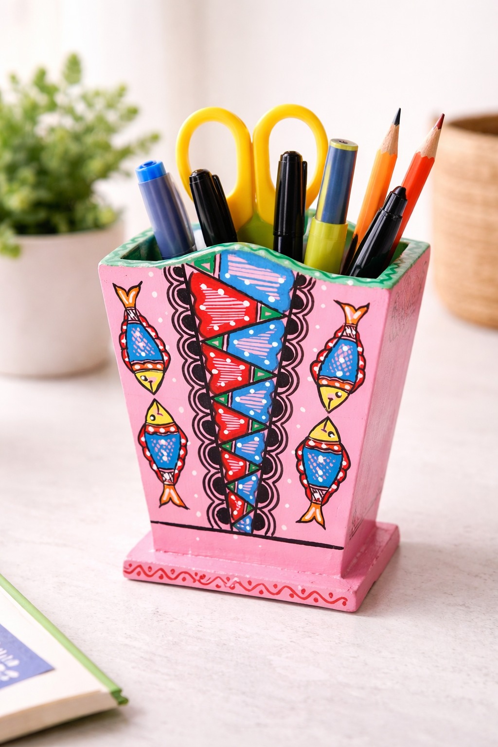 Hand-Painted MDF Pen/Pencil Holder